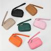1Pcs Portable Pu Leather Women Mini Wallet Storage Bag Solid Color Students Coin Purse Large Capacity Zipper Wrist Key Bag