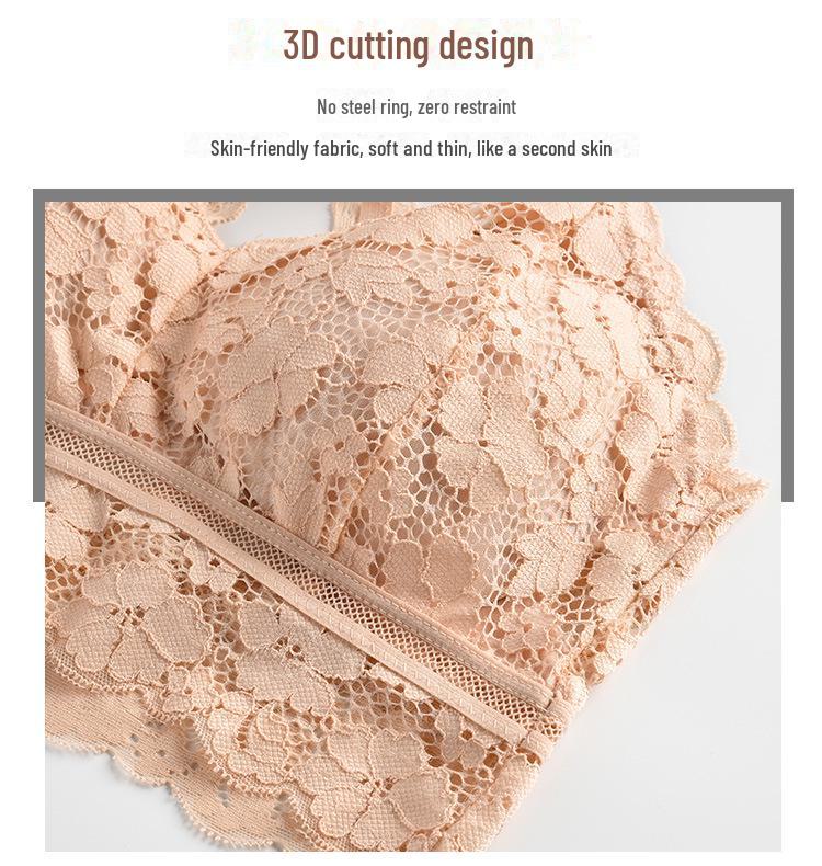 Reizvolles Rückenüberkreuz-Spitzen-Schlauch-Sport-BH - Ohne Bügel