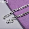 925 Sterling Silver 4mm Round Check Bracelet Fashion Jewelry