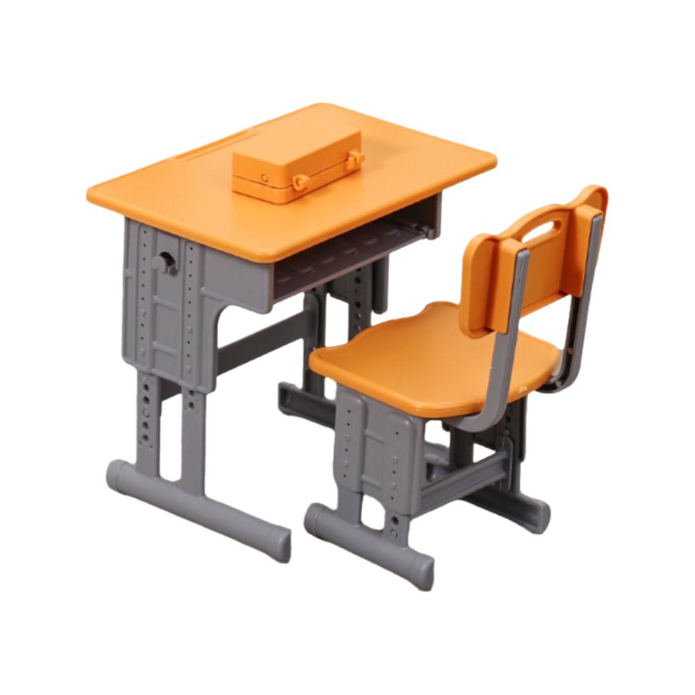 1set Chairs Furniture Model Miniature School Desks Miniature Toy Pretend Play Desk Doll Accessories