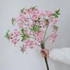 Plastic Silk Peach Blossoms Realistic Fake Flower  Wedding Birthday Party