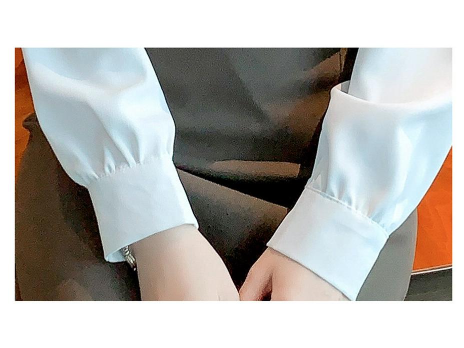 2023 Versatile White Chiffon Long Sleeve Shirt for Commuting