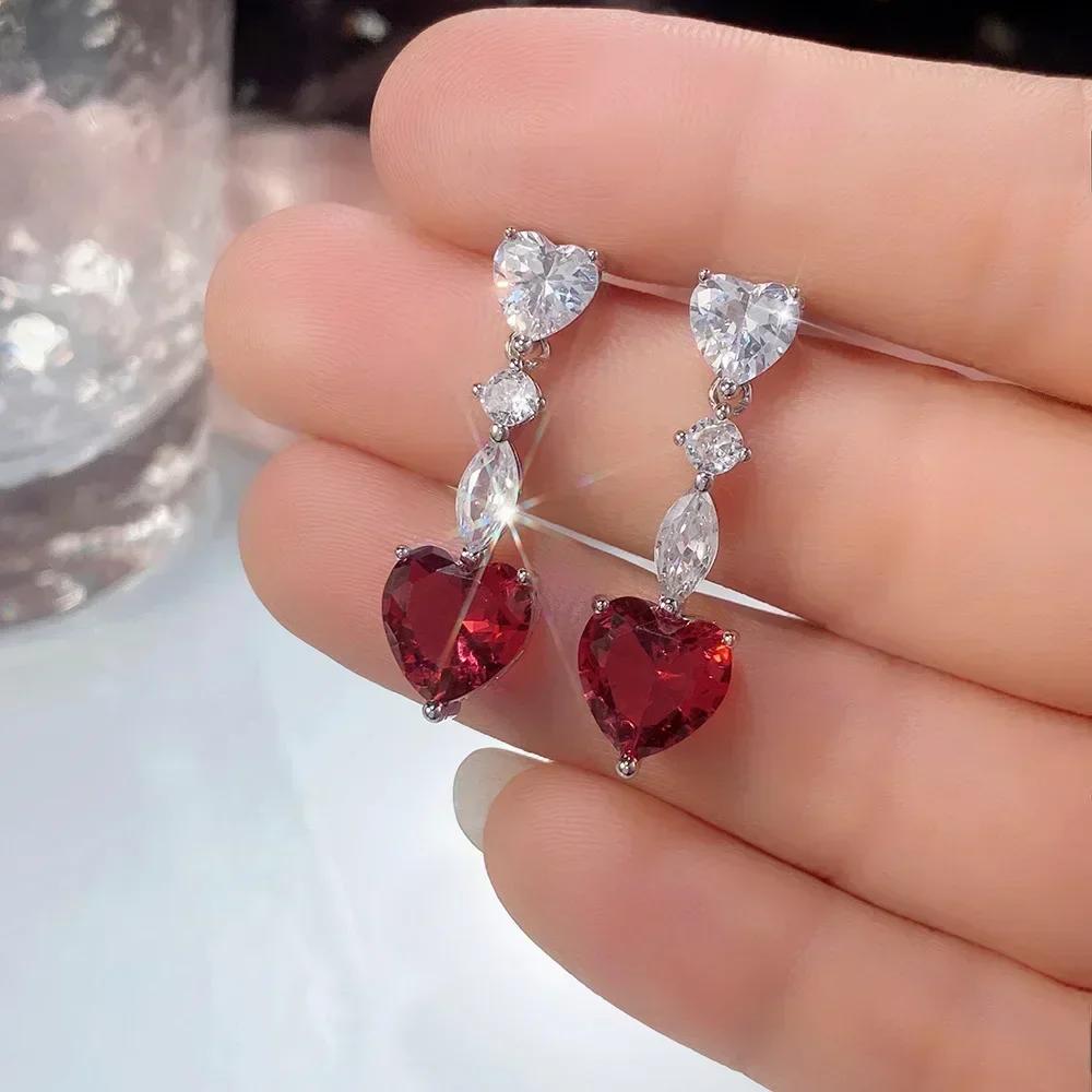 Zircon Oxide Temperament Earrings For Women Attending Banquets Fashion Mosonite Party Jewelry Personality Long Pendant