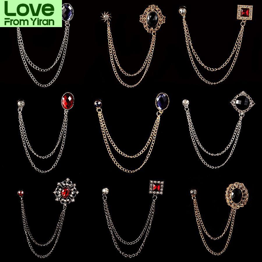 

Модные классические броши-булавки для женщин и мужчин со стразами Exquistie Chains Brooch Vintage Women S Men S Clothing Accessories