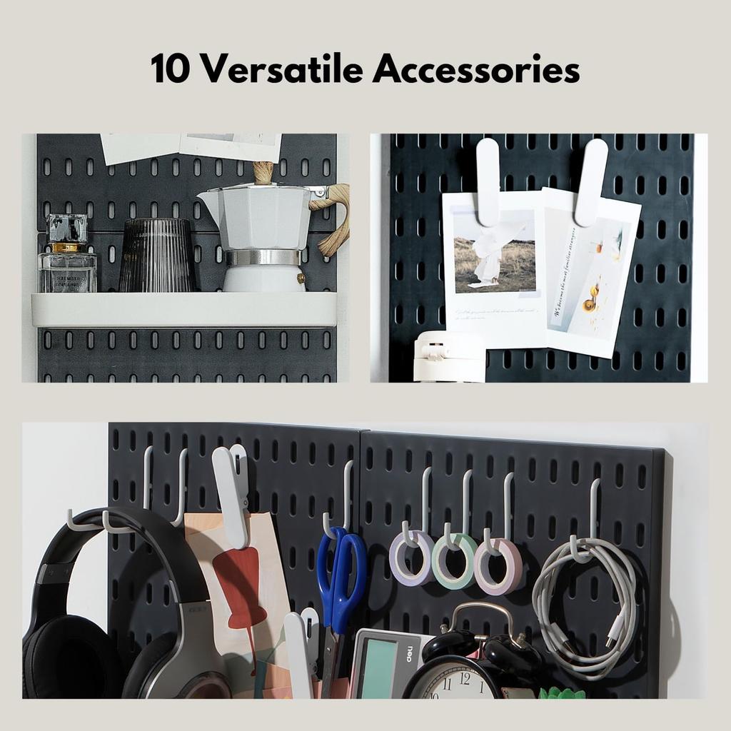 Pegboard Combination Kit, Pegboards and Accessories Modular Hanging for Wall Organizer, Crafts Organization, Ornaments Display, Nursery Storage
