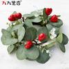 Valentines Day Heart-Shaped Candle Wreath With Eucalyptus Leaves Fabric Floral Decor Wedding Party Home Photography