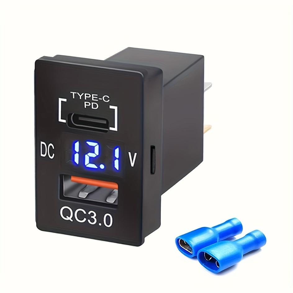 

Розетка автомобильного зарядного устройства USB C PD 30 Вт QC3.0 с дисплеем напряжения для Toyota Tundra 4Runner Without wire