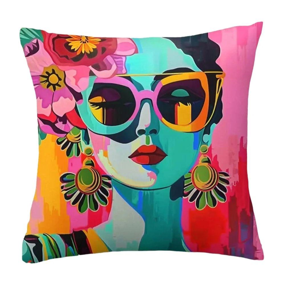 pc Colorful Pop Art Woman Pillow Cover Polyester D DoubleSided Print Cushion Case Vibrant Abstract Portrait Throw Pillowcas