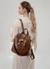 BUKESIYI Women's Mini Backpack, Large Capacity, Waterproof, PU Leather, Brown, JP78532
