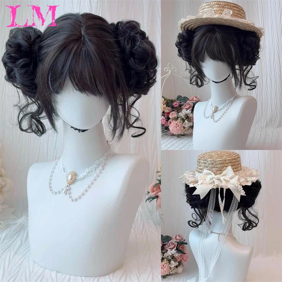 

LM Synthetic Ombre Pink Women Synthetic Short Straight Wig Anime Game Cosplay Fluffy Heat Resistant Wig for Daily Party серебряный