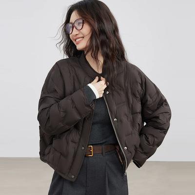 High-end White Duck Down Pressed Down Jacket Women's Short Winter Fashion Simple Light and Thin Warm Jacket