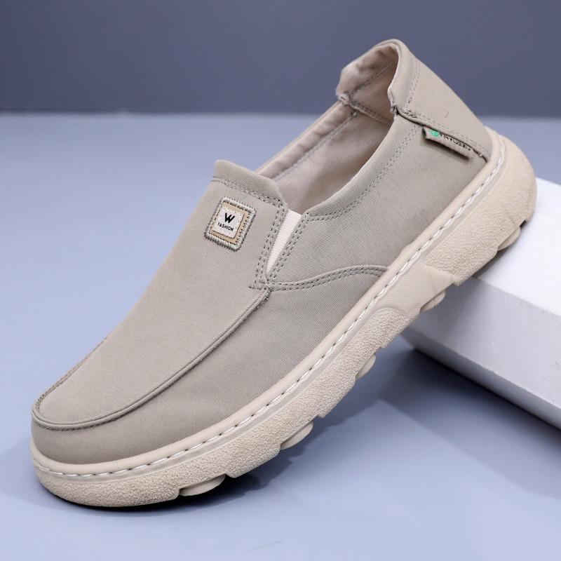 Men's Shoes Spring and Autumn New Cross-border Single Shoes Comfortable Soft Bottom Sports One Stirrup Canvas Shoes Casual Walking Shoes