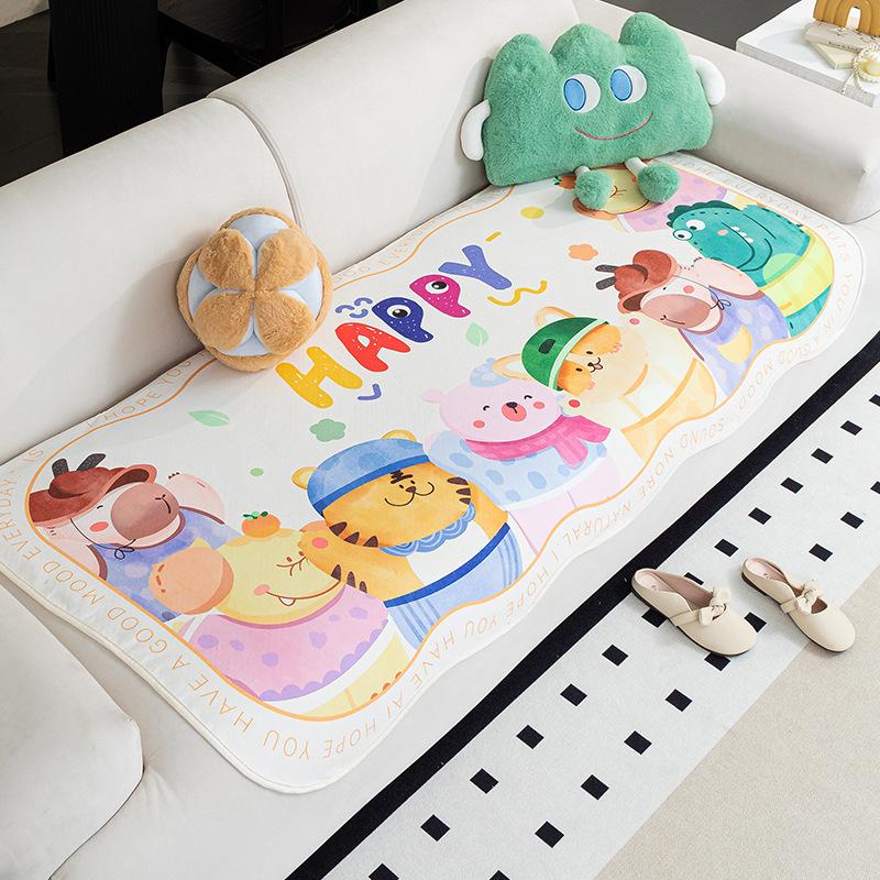 Cartoon Animation Irregular Special-Shaped Chenille Sofa Cushion Non-Slip Sofa Seat Cushion Four-Season Universal Sofa Cover Towel