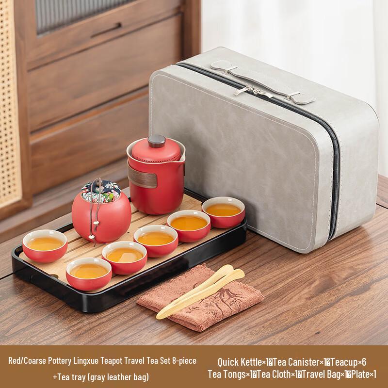 Chaxun Lingxue Coarse Pottery Blue Tea Set