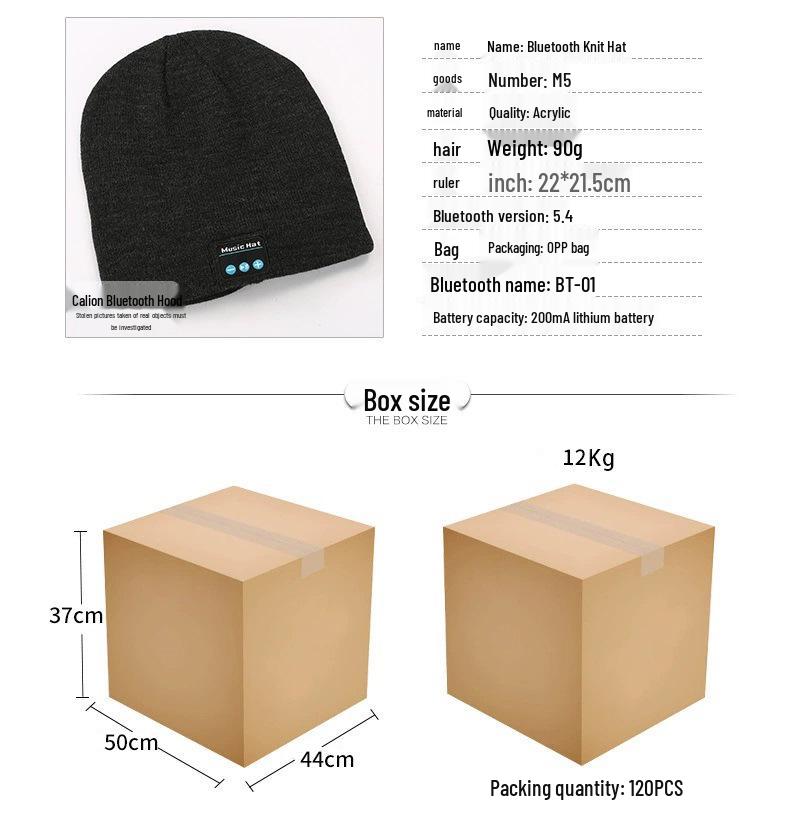 Wireless Bluetooth Headphone Beanie: Warm, Knitted, Removable, Washable, and Perfect for Calls & Music