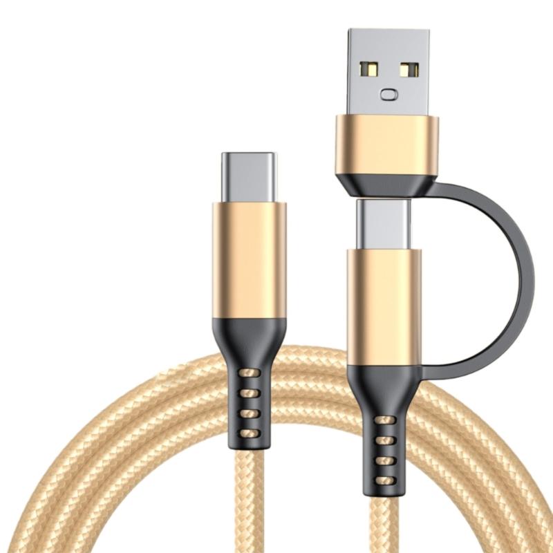 60W Fast Charge USB C Cable for Phones Nylon Braided Charging Cord Data Wire Line with Wide Compatibility 1m