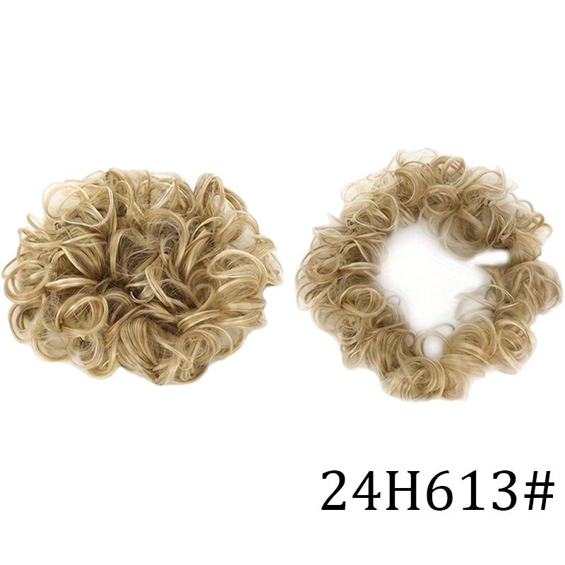 Fluffy caterpillar style curly hair bun wig ladies' hair bun wig easy to wear suitable for all hair types and face shapes