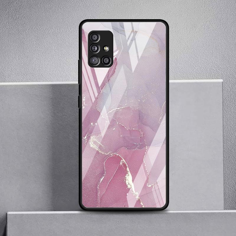 Marmor Mønster 3 Glass Deksel For Samsung Galaxy A52 A71 A50 A51 A70 A21s A31 A72 A10 A12 A30 A22 5G Telefondeksel
