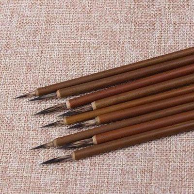JOWOART 6 pièces/ensemble stylo lobulaire blaireau peint crochet ligne sourcil chinois peinture fleurs et oiseaux pinceau fin étudiants brosse