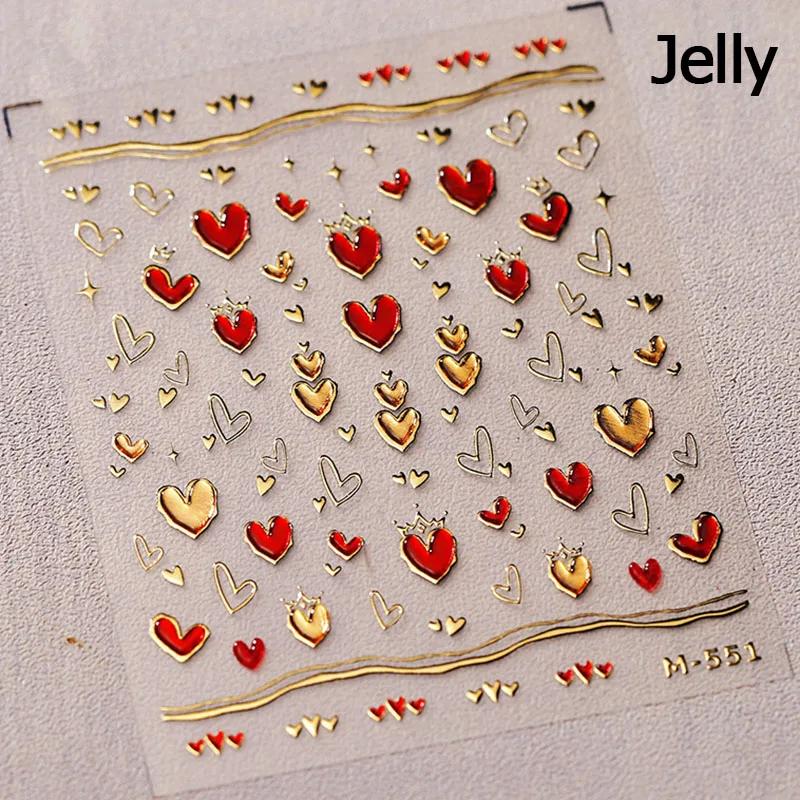 5D Bronzing Star Nail Art Stickers 1pcs Luxury Diamond Gold Sliver Laser Pentacle Self Adhesive Nail Decorations Slider Decals