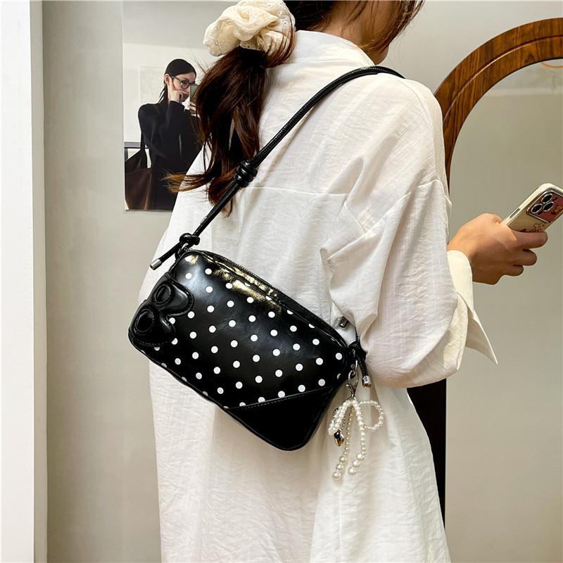 Shoulder women's bag patent leather polka dot Boston handbag fashion versatile new ballet lady oblique span bag