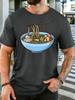 Unisex Cotton Tee Cartoon RaUnisex Noodle Bowl Chopsticks Graphic Short Sleeve Tshirt For Asian Food Lovers Daily Casual Street Top