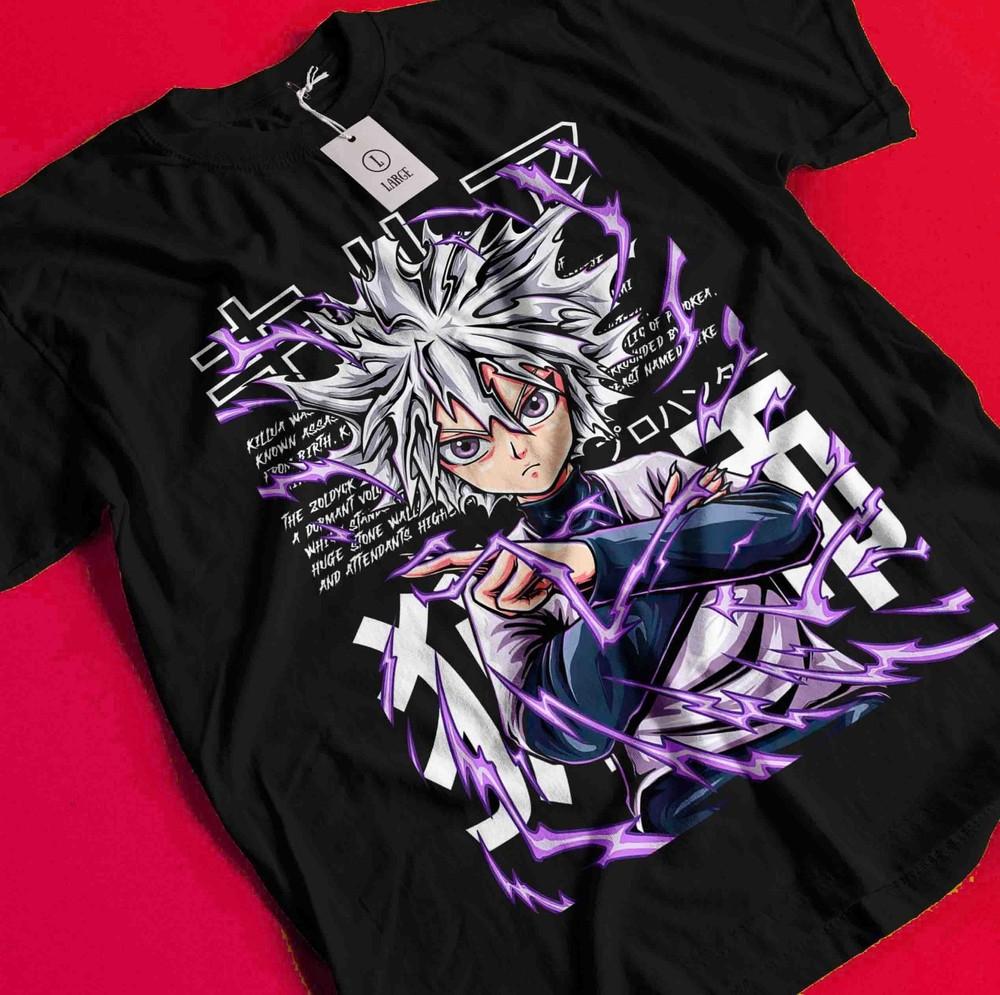 Killua Tshirt Hisoka Shirt Hunter X Hunter Kurapika HXH Tee Illumi Gon T-Shirt AA353