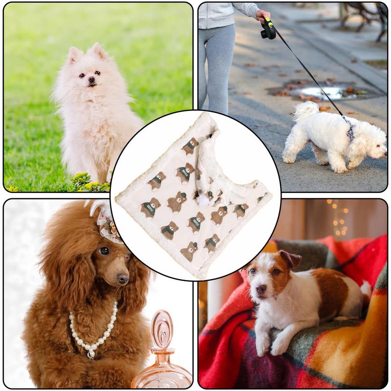 Winter Pet Dog Clothes Cloak Blanket Puppy Warm Windproof Jacket Bear Patterns Cape Pet Costume Winter Accessories