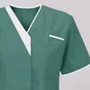 Hochwertiges Sommer-T-Shirt für Damen in großen Größen, V-Ausschnitt, Taschen, kurze Ärmel, Knöpfe, Arbeitsuniform für die Krankenpflege