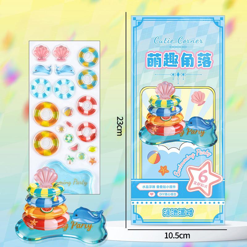 3D Cartoon Jelly Stickers Crystal Relief Stickers Diy Puzzle Stacking Miniature Ornaments Toy Children Favor Christmas Gifts