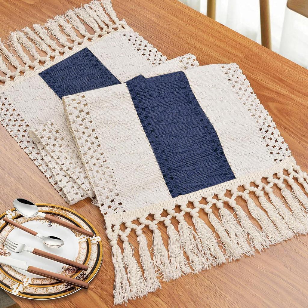 Hand-Knotted American Retro Crochet Table Runner, Long Openwork Tablecloth