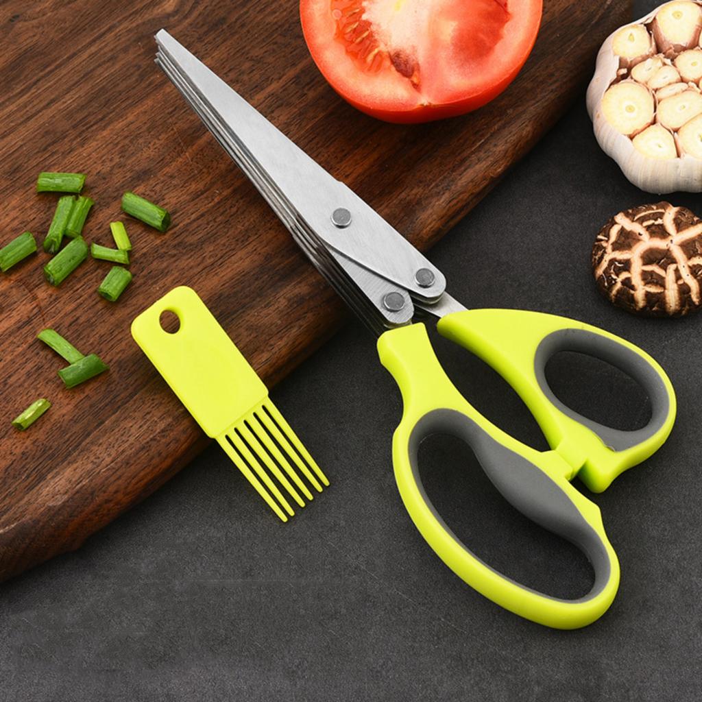 Stainless Green Scissors - Multifunctional Multi- Kitchen Shears for Scallions and Herbs