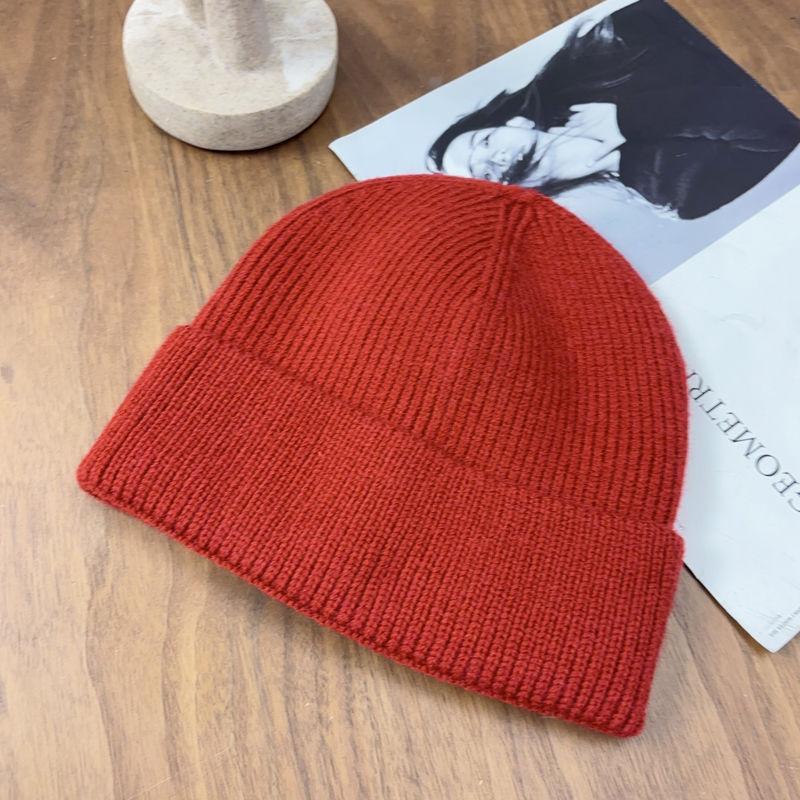Knitted Hat, Can Add Logo Autumn and Winter Cashmere Warm and Cold Hat Men's and Women's Pullover Wool Hat Embroidery Cold Hat
