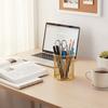 Gold Color Pen Holder Metal Material Pencil Organizer Storage Bucket Desktop Organizer  Office Use