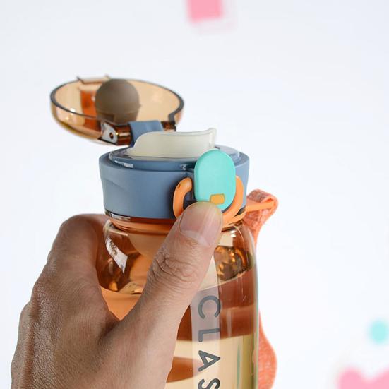 400ml/ 500ml Water Bottle Food Grade Large Capacity Bounce Cover Leak-proof PC Summer Simple Tea Leak Bottle Daily Use