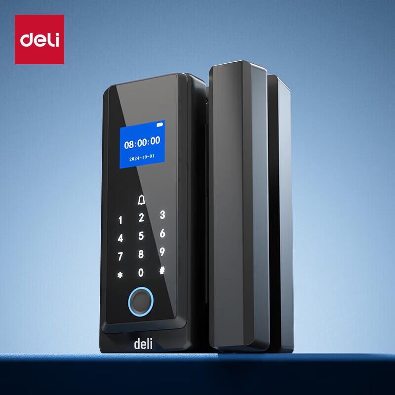 Deli Smart Glass Door Lock with Fingerprint Access Control