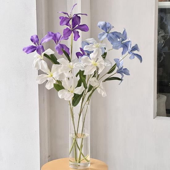 4 Pcs Artificial Renanthera Flower 29 Inch Long Stem Fake Orchid