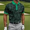 Men's Short-sleeve Polo Shirt with Stylish Abstract Wave Pattern, Casual and Trendy.
