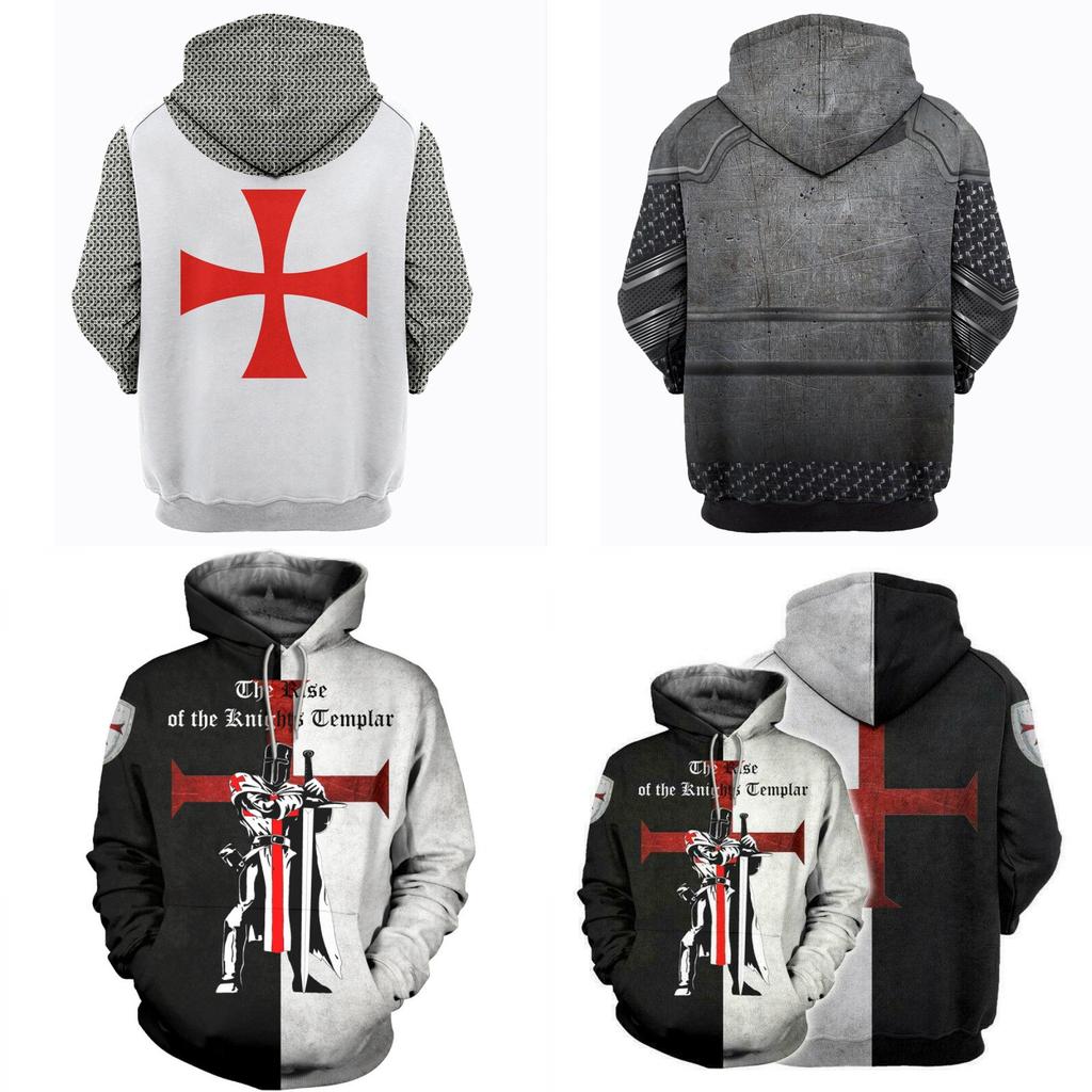 Vibrantly Designed Unisex Knights Templar Cosplay 3d Print Pullover Casual Sweater