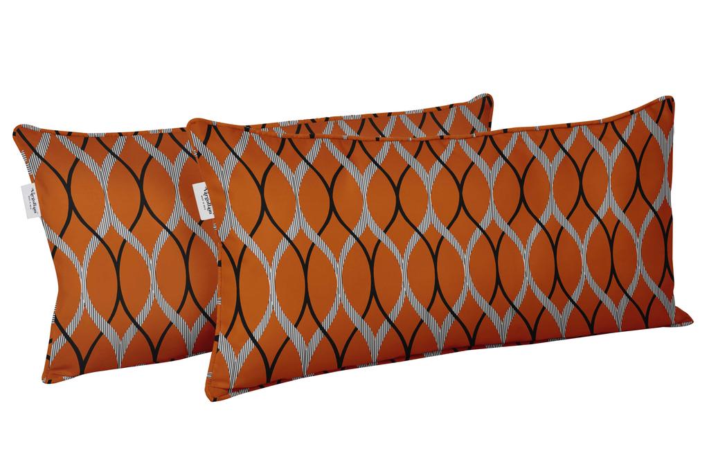 Vargottam Indoor Outdoor Polyester Fabric Lumbar Pillow Cover With Insert, All-Weather Waterproof Rectangular Cushion for Patio Furniture