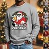 Men's Casual Long Sleeve Crewneck Top with Christmas Print for Holiday Celebrations