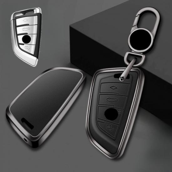 Zinc Alloy Leather Car Key Case Cover For BMW 1 2 3 4 5 6 7 X1 X2 X3 X4 X5 X6 X7