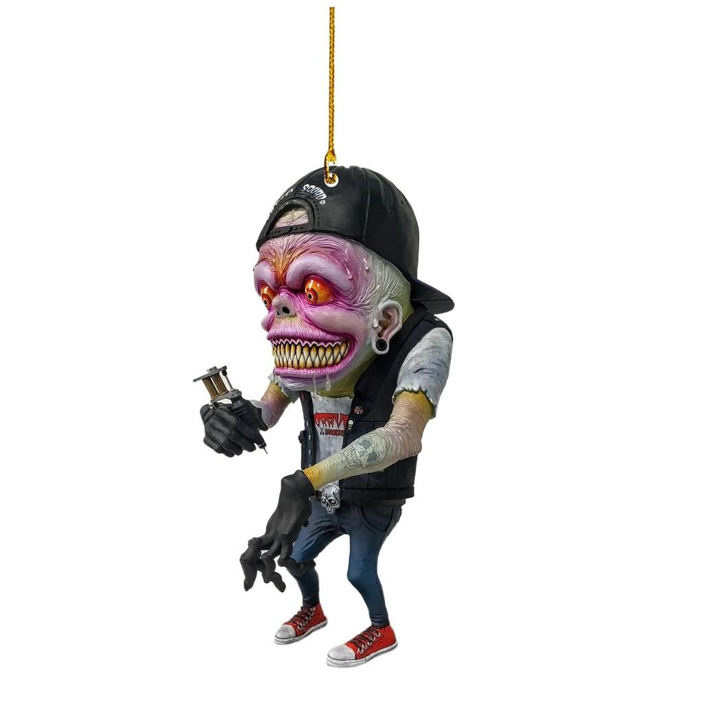 Unique Acrylic Big Mouth Monster Car Pendant Colorful Backpack Ornament For Halloween Christmas Celebration And Home Style