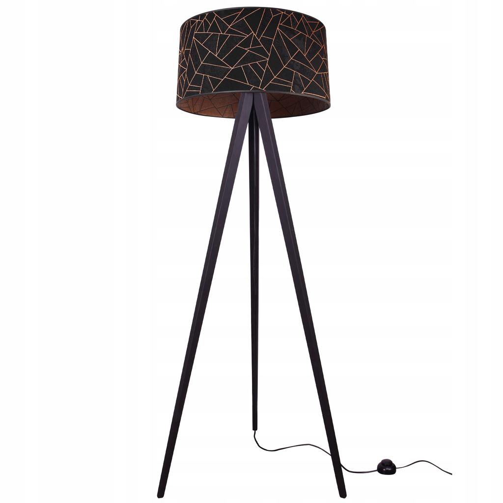 Floor Lamp Standing Tripod Wooden Lampshade 45Cm