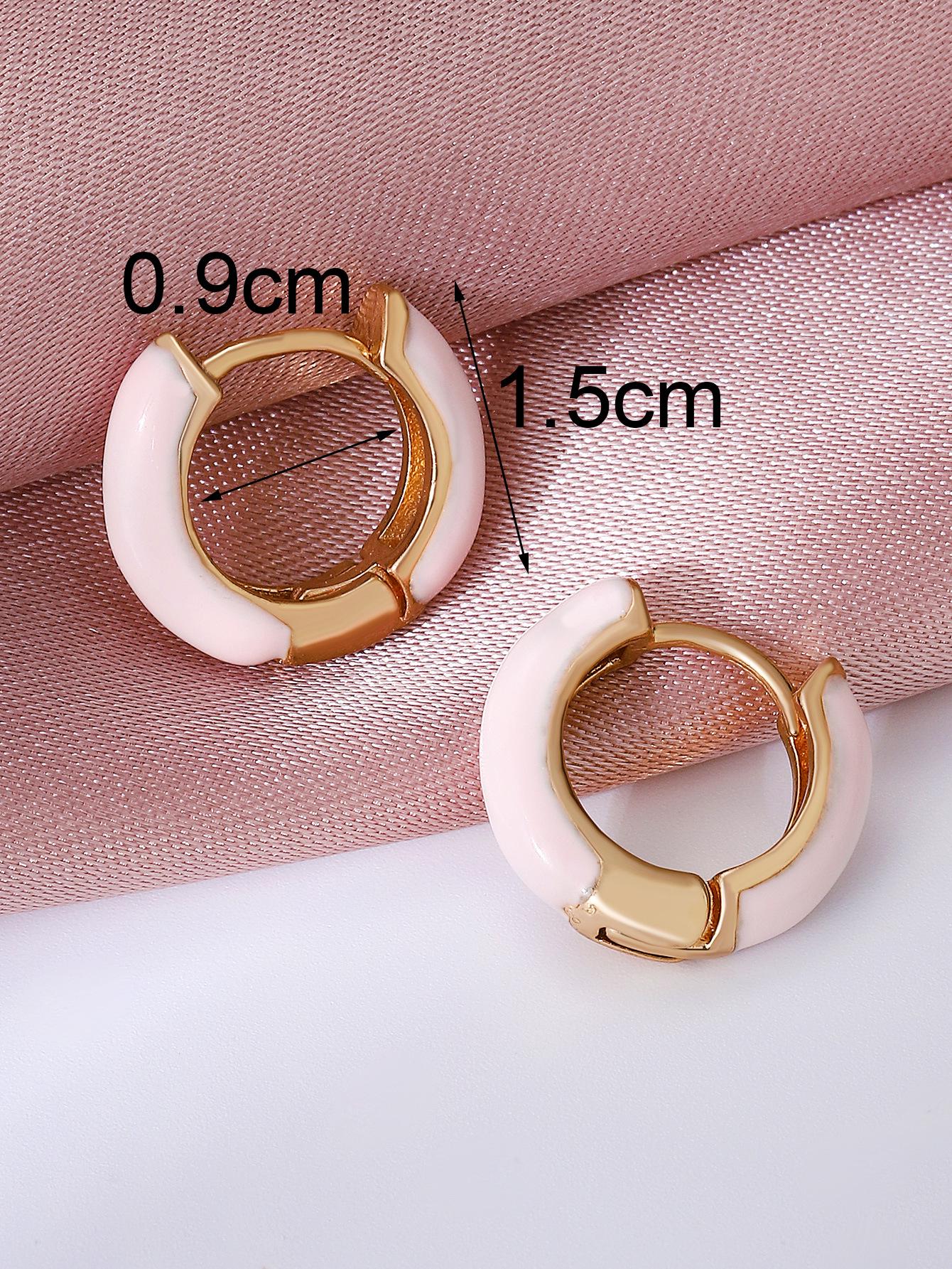 Разноцветные серьги-капли с эмалью в форме сердца - Модные, милые медные серьги-каффы для женщин, идеально подходят для весны и лета.