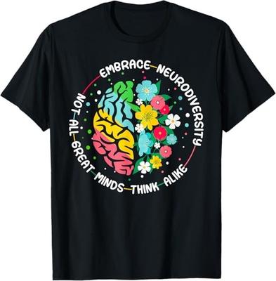 MOST POPULAR! Embrace Neurodiversity Brain Autism Awareness ADHD T-Shirt S-3XL