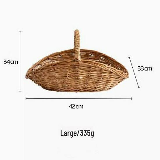 Grande Cesto Intrecciato in Rattan e Salice: Ideale per Conservazione, Frutta, Verdura, Picnic, Spesa e Fiori di Natale.
