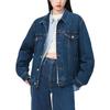 Levis Einfarbig Einreihig Kragen Jeansjacke Unisex Jacken Blau A8409-0000
