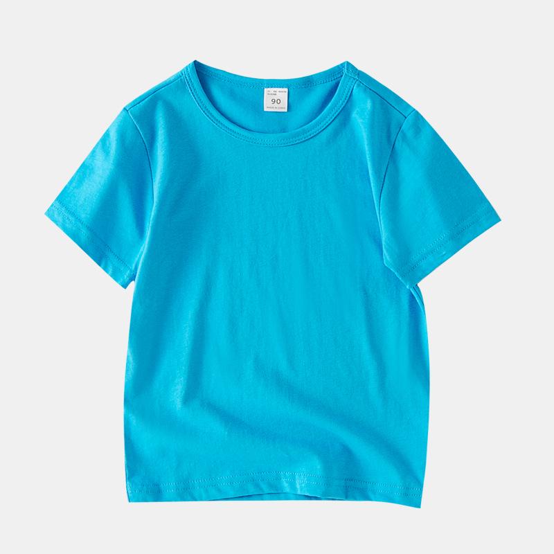 

Детская футболка с коротким рукавом, однотонная, хлопковая - Летняя для мальчиков, размеры от 3T и старше 5Y Height 120cm