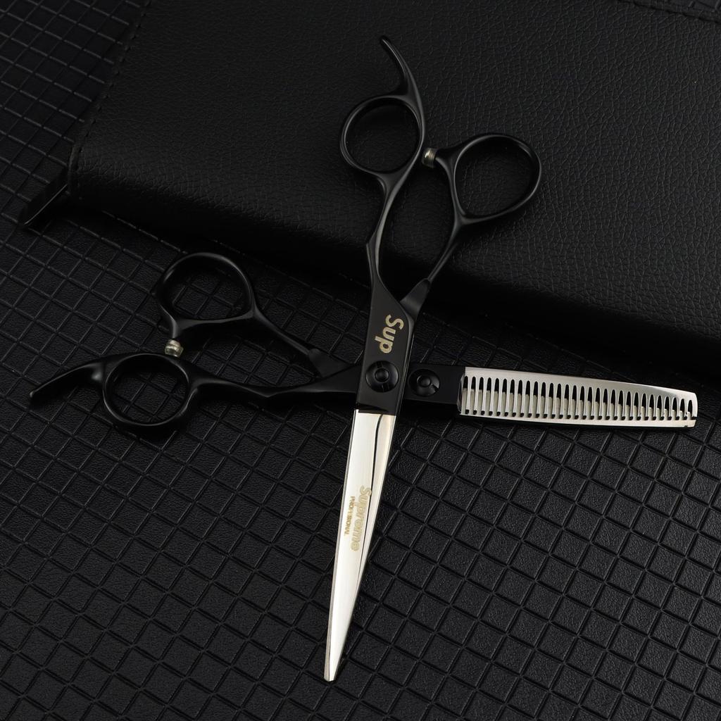6.0 Inch Half Body, Black, Personalized Sup Trendy, Hair Scissors, Hair Scissors, Flat Scissors, Bangs Scissors